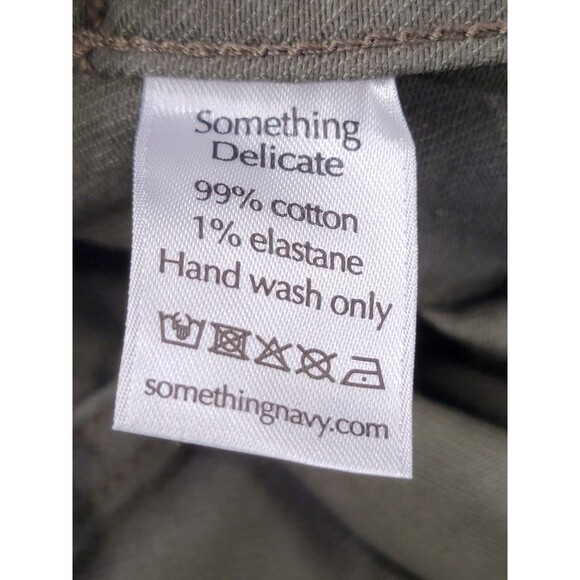 CLD Women's Size 10 Something Navy Army Green Arielle Pearl Button Dress Aline - Picture 15 of 15